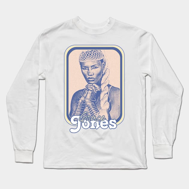 Grace Jones // Retro 80s Aesthetic Fan Design Long Sleeve T-Shirt by DankFutura